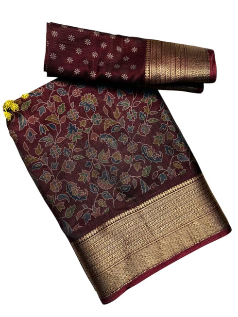 Vasthrlay Kalamkari Digital Piece Navy