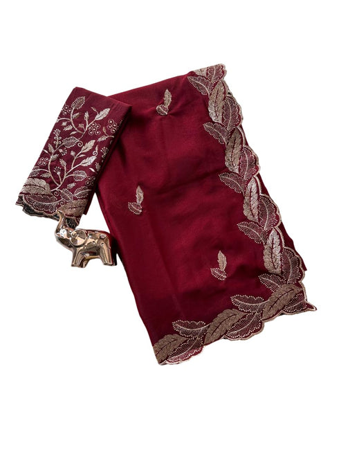 Vasthrlay Georgette Embroidery Unstitch