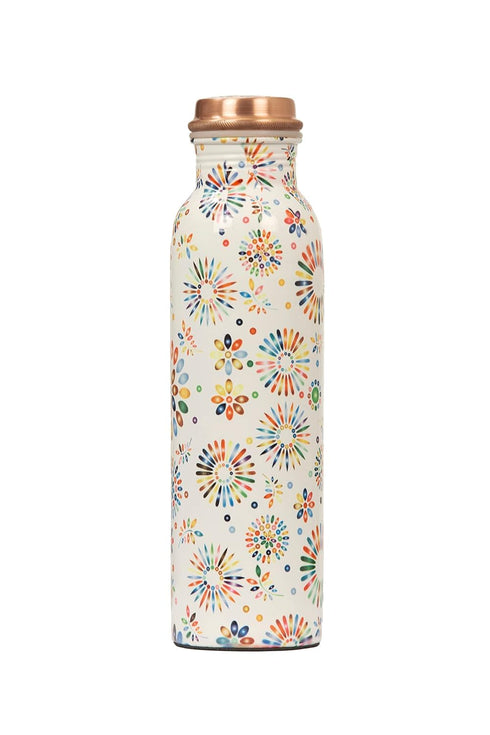 Pure Copper Water Bottle Rainbow Design