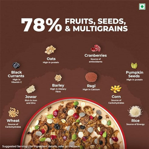 Kellogg's Choco Millet Muesli with 78% Fruit | Seeds | Multigrain