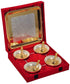 R Ayurveda Copper Bowl Set With Velvet Box and Spoon + Tray