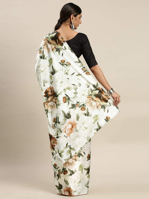 Vasthrlay Black Printed Saree