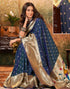 Vasthrlay Paithani Jacquard Unstitched Dark Green Saree