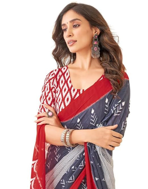 Siril Women'S Pure Cotton Saree | Printed Saree With Unstitched Blouse Piece