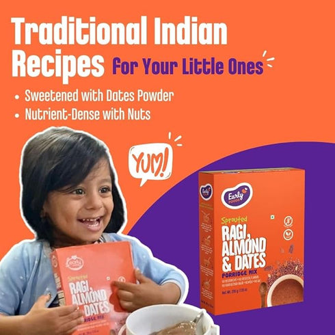 Early Foods Sprouted Ragi Almond & Date Porridge Mix