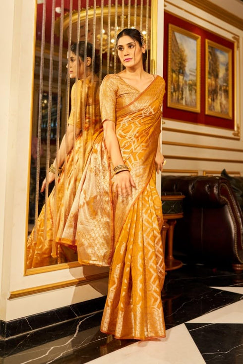 Vasthrlay Women's Organza Designer Unstitched Saree