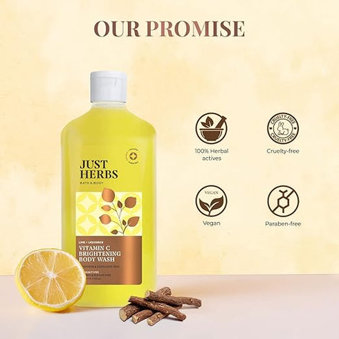 Just Herbs Lime and Liquorice Vitamin C Brightening Body Wash