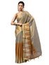 Vasthrlay Yellow Heavy Zari Woven Silk Ethnic Saree With Red Blouse