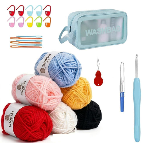 Complete Crochet Kit for Beginners Adults & Kids, All-in-One Crochet Starter Kit with 6
