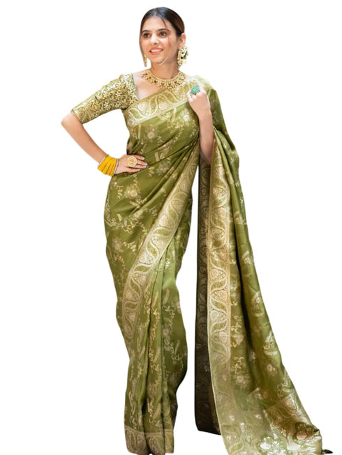 Vasthrlay Kanjivaram Unstitched Saree