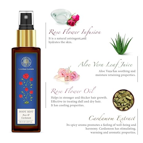 Forest Essentials Rose & Cardamom Body Mist