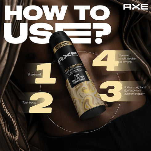 Axe Gold Temptation Long Lasting Deodorant Bodyspray For Men 215 Ml