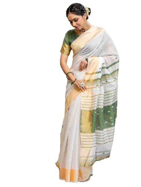 Vasthrlay Weaving White1 White Saree