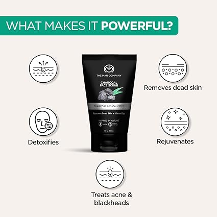 The Man Company Charcoal Tan Removal Face Scrub For Glowing Skin