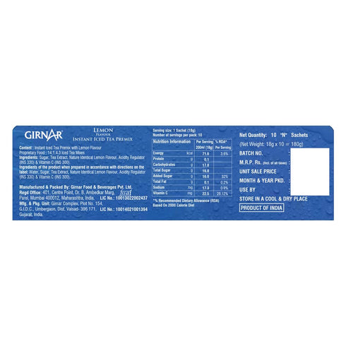 Girnar Instant Iced Tea Lemon Flavour