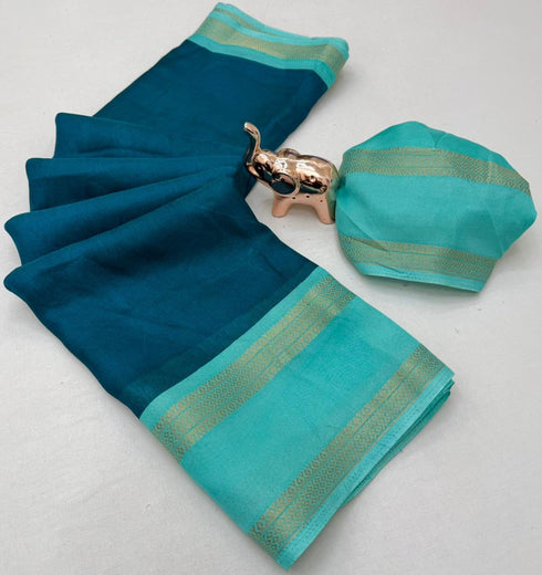 Vasthrlay Silk Saree Dark Blue