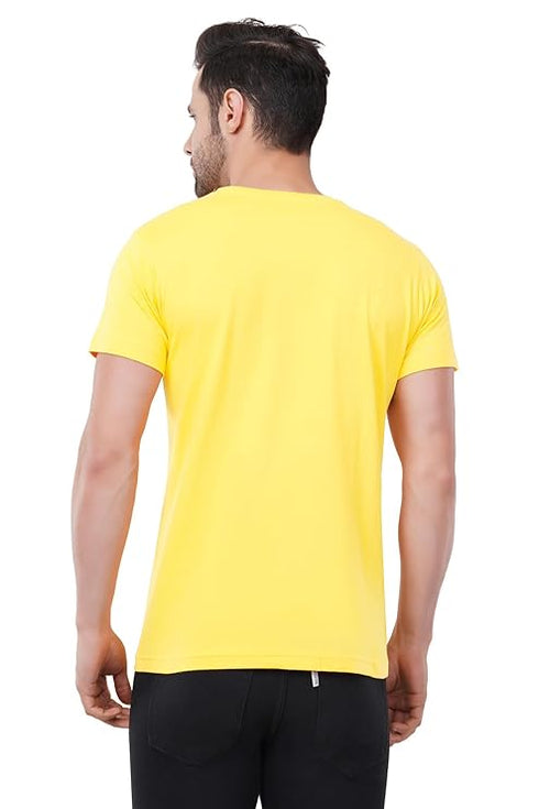 Caseria Men's Round Neck Cotton Half Sleeved T-Shirt
