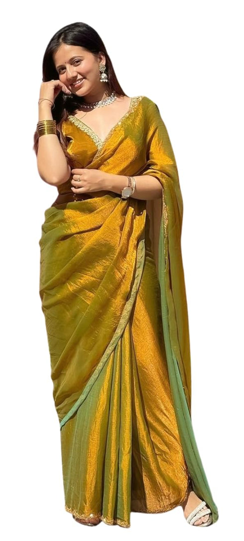 VasthrlayBoarder Unstitched Chhaavap Mustard Free Ethnic Wear