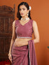 Vasthrlay Pink Border Unstitched Saree