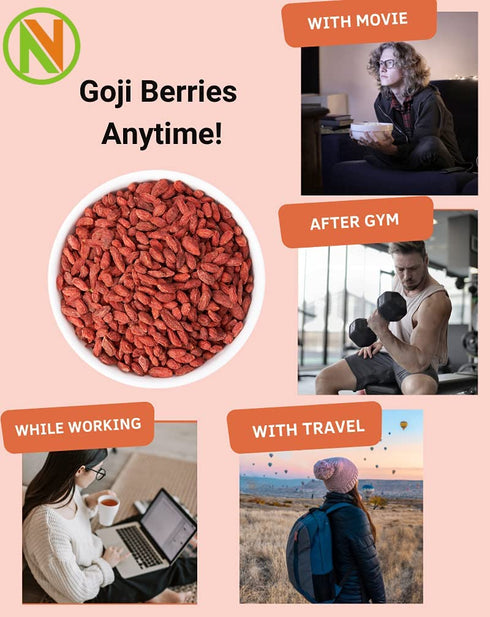 NatureVit Goji Berry Premium Antioxidant-Rich Dried Berries for Healthy Snacking