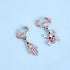 M Men Style Men Fatima Hamsa Hand Palm with Gothic Skeleton Head
