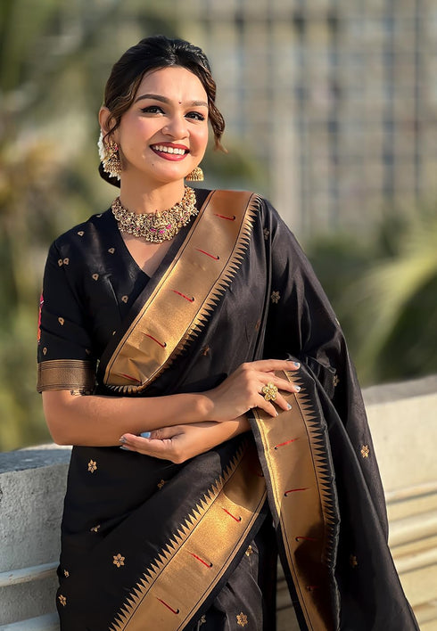 Vasthrlay Kanjivaram Paithani Unstitched Mahendi Ethnic Wear