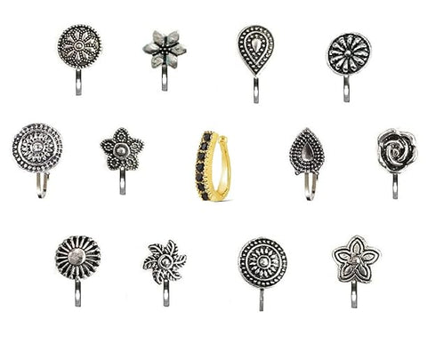 Vama Fashions Without Piercing Nosering Pressing Type Clip