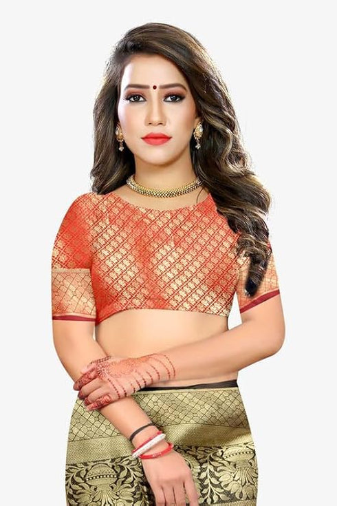 Vasthrlay Rich Red Black Ethnic Wear