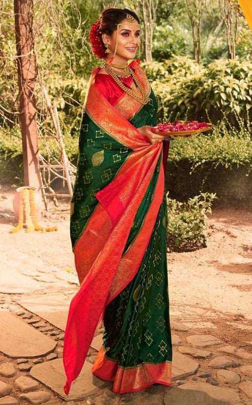 Vasthrlay Green Kanjivaram Saree