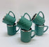 Stainless Steel Tea Cups with Diamond Pattern, 200 ml, Set of 6