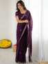 Vasthrlay Wine Georgette Saree
