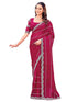 Vasthrlay Georgette Embroidery Wine Saree