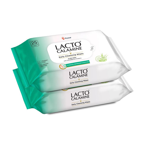 Lacto Calamine Daily Cleansing Facial Wipes - 25N Each