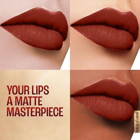 Lakme 9TO5 Primer + Matte Lip Color MR3 Red Rust Red Rust