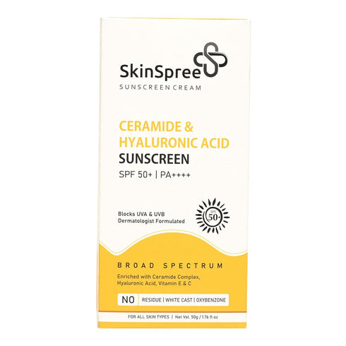 Style Make SkinSpree Sunscreen SPF 50 & PA for UVA UVB and Blue Light Protection Non Comedogenic No White Cast Lightweight cream formula for men and women