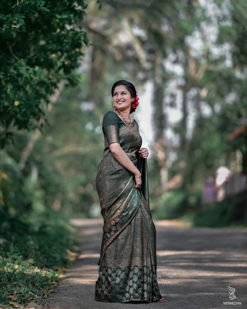 Vasthrlay Banarasi Unstitched Saree
