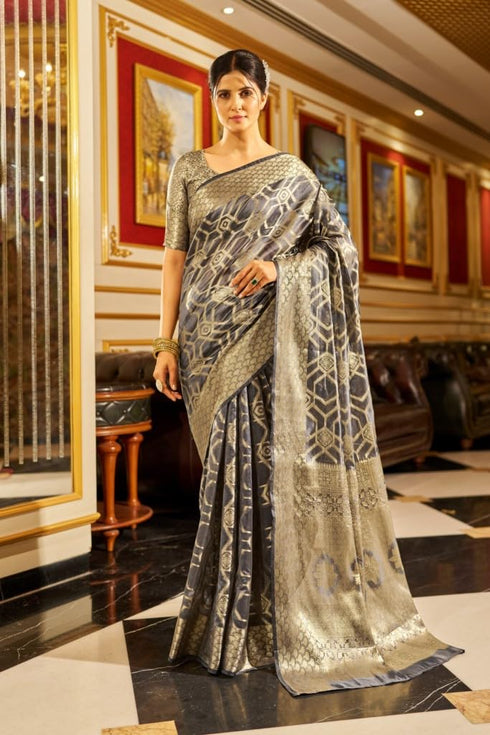 Vasthrlay Women's Organza Designer Unstitched Saree