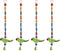 TIED RIBBONS Pack of 4 Wall Hangings for Decor Toran, Parrot Latkans with Bells