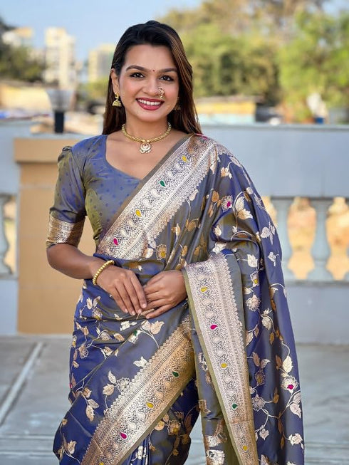 Vasthrlay Jacquard Unstitched Saree