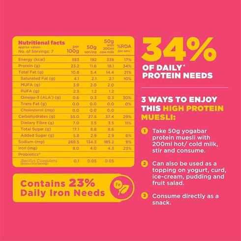 Yoga Bar High Protein Muesli Fruits Nuts & Seeds