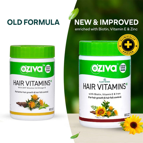 OZiva Hair Vitamins | With Biotin Iron & Vitamin E