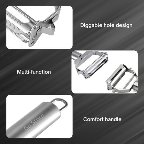 Go Store 2 In 1 Stainless Steel Julienne Vegetable Peeler Multi