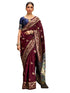 Vasthrlay Banarasi Weaving Navy Navy Blue Saree