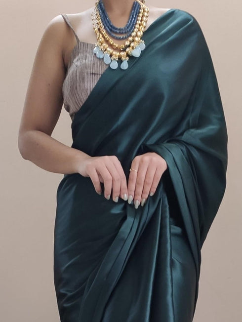 Vasthrlay Pleated Designer Tassels Blackish Ethnic Wear