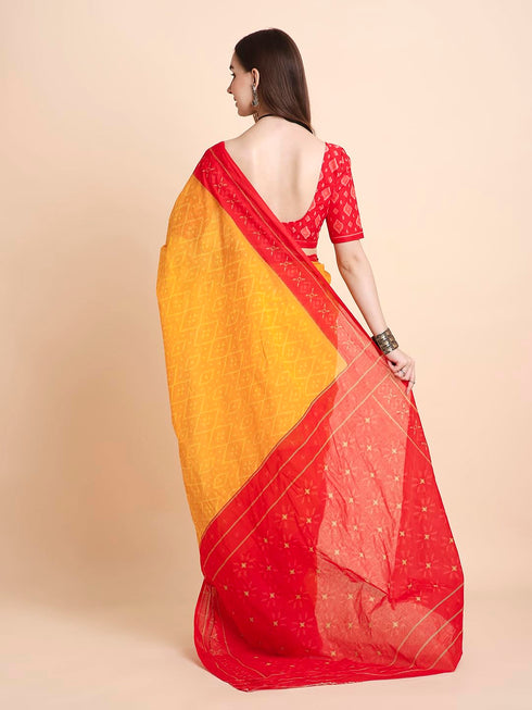 Vasthrlay Cotton Printed Mulmul Blue Saree
