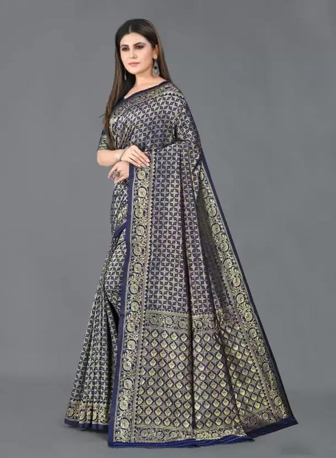 Vasthrlay Kanjivaram Unstitched Saree