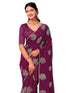 Vasthrlay Vichitra Printed Unstitched Rani Pink Saree