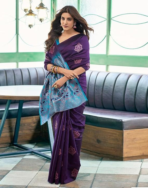 Vasthrlay Jacquard Kanjivaram Unstitched Pista Green Saree