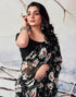 Vasthrlay Georgette Sequence Unstitched Black Saree