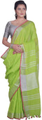 Vasthrlay Handloom Summer Contrast Vibrant Green